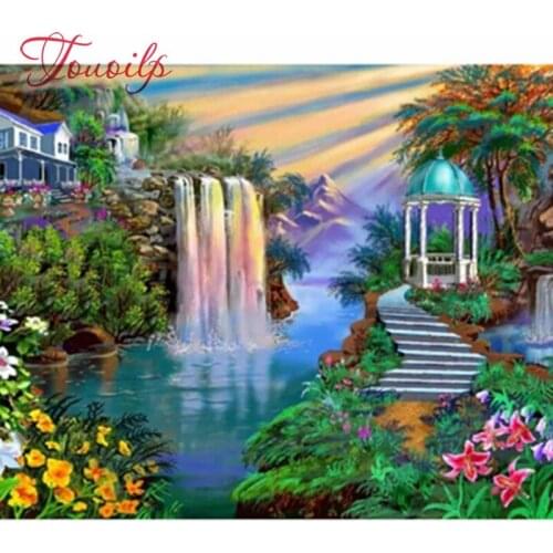 5D Diamond Embroidery Landscape Waterfall Diamond Painting Diamond Mosaic Crafts Gifts Diamond Pattern square&round Rhinestones