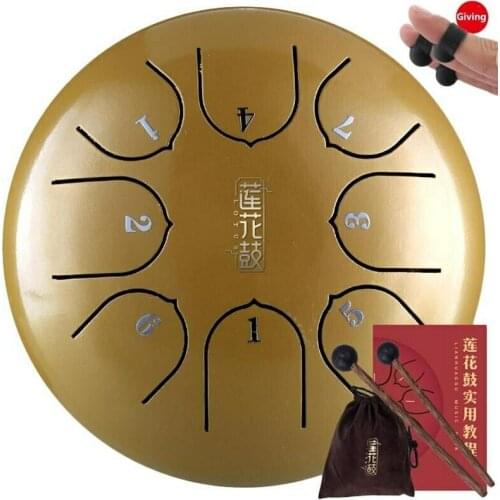Alloy Steel Tongue Drum 6Inch 8 Tones With 1Pair Mallets + Storage Drum Bag Dropship