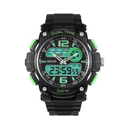 SMAEL Sport Watches for Men Waterproof Digital Watch LED Mens Wristwatch Clock Man 1545 montre homme Big Men Watches Military
