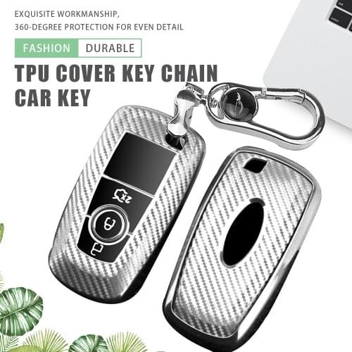 TPU Car Key Case Cover Key Chain Ring for Ford F150 F250 F350 Fusion Mustang Explorer Mondeo Fiesta Ranger Eco Sport Lincoln