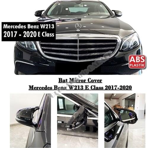 For MERCEDES BENZ W213 Bat Mirror Cover 2017-2020 Glossy Piano Black 2 Pieces Wing Car Styling Auto Accessory Universal Spoiler