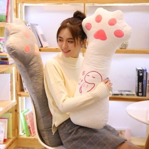 80/100cm Long Cat Claw Pillow Plush Toy Soft Cushion Stuffed Animal Doll Sleep Sofa Bedroom Decor Kawaii Lovely Gifts For Kids