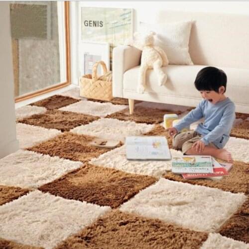 European Shaggy Splicing carpet children livingroom sofa tea table bedroom bed play mat kids crawling tatami MATS