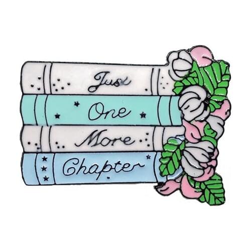JUSE ONE MORE CHAPTER Book Metal Enamel Brooch Creative New Book Flower Badge Pin Charm Trendy Costume Jewelry Accessories Gift