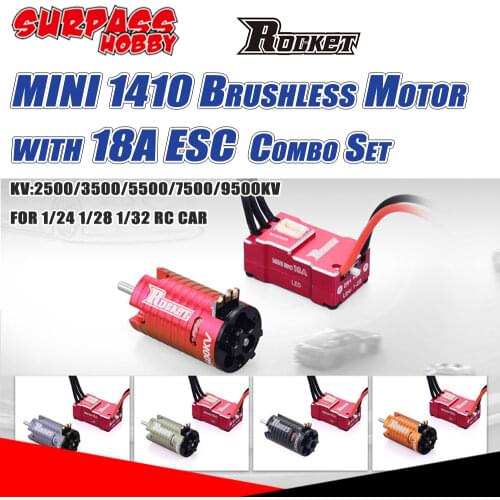 SURPASS HOBBY Combo MINI 1410 Brushless Motor with 18A ESC Red for Kyosho DRZ 1/24 1/28 1/32 RC Car Traxxas Trx4 Scx24 Servo