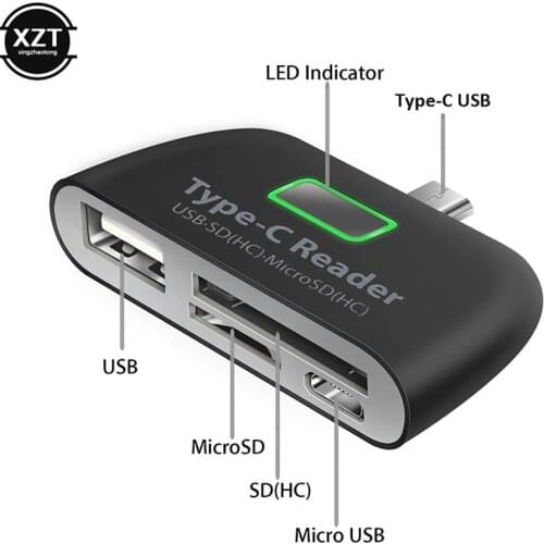 Multifunction Type-C Card Reader USB-C To USB 3.0 SD/Micro SD/TF OTG Card Adapter For Laptop/USB-C Phone TypeC Converter