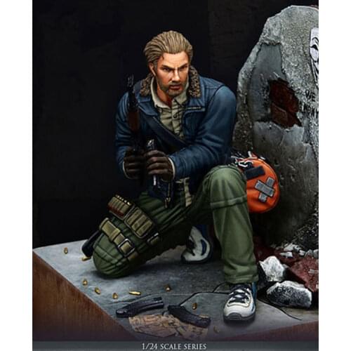 Simulation 1/24 Scale 75 mm Modern Military Shoot Soldier Miniatures Unpainted Assembling Static Figure Resin GK Model Kits