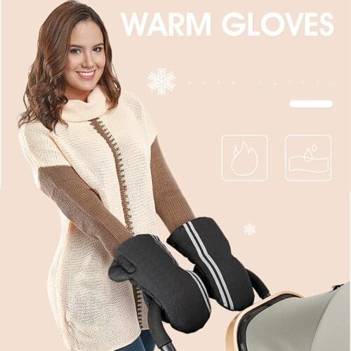 Winter Pram Hand Muff Baby Carriage Pushchair Warm Fur Fleece Hand Cover Buggy Clutch Cart Muff Glove Stroller Accessories
