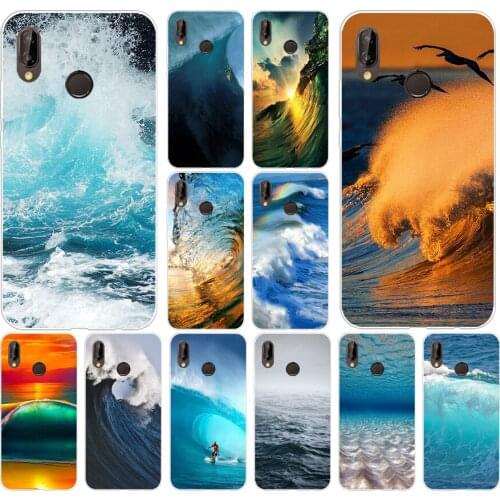 147H Summer sea blue Ocean Waves Soft Silicone Tpu Cover Case for huawei Nova 3 3i p smart