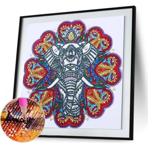 5D DIY Luminous Part Special Shaped Drill Diamond Painting Datura Flowers Mosaic Kit Rhinestone Picture Drawing Home Decoration