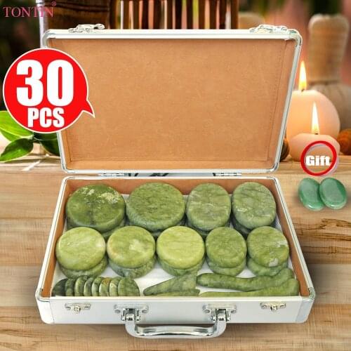 Tontin Hot Stone Massage Set Heater Box Relieve Stress Back Pain Health Care Acupressure Lava Basalt Stones for Healthcare