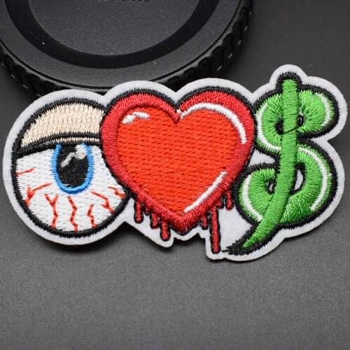 Eye Love Money Iron On Patch Embroidered Embroidery Clothes Patch For Clothing Clothes Stickers Garment Apparel Accessories