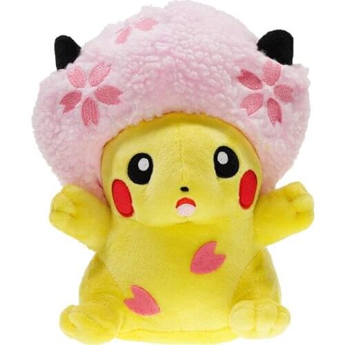 21cm Pokemon Original Sakura Cherry Blossoms Pikachu Stuffed Plush Toy Doll Lovely Childrens Christmas Presents