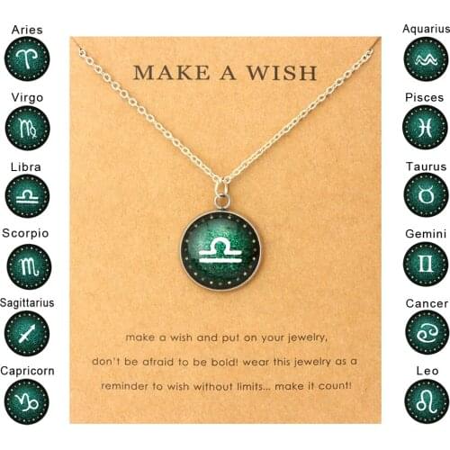 Aries Taurus Gemini Cancer Leo Virgo Libra Scorpio Sagittarius Capricorn Aquarius Pisces Constellations Zodiac Birthday Necklace