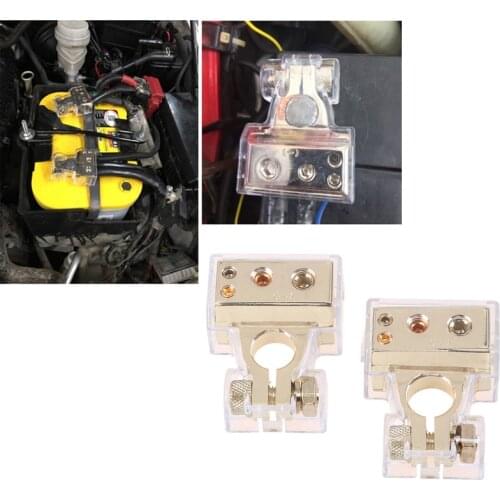 Gold-plated Car Battery Safe Battery Terminal Gauge Connector Car Battery Positive Negative Electric Connector Battery Head
