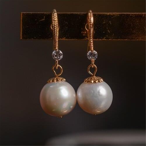 Simple Retro Simple Pearl Drop Earrings for Women Jewelry Gifts for Mother and Friends Silver 925