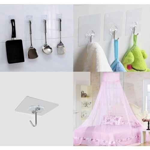 1/5pc Transparent Hooks for Bathroom Self Adhesive Door Wall Hook Hanger Suction for Kitchen Storage Garlands Towel Hanging Hook