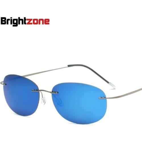 Brightzone Polarized Mirrored Sport Hingless Titanium Pink Heart Sunglasses Round Vintage Pilot Case 2018 Unisex Men Retro NEW
