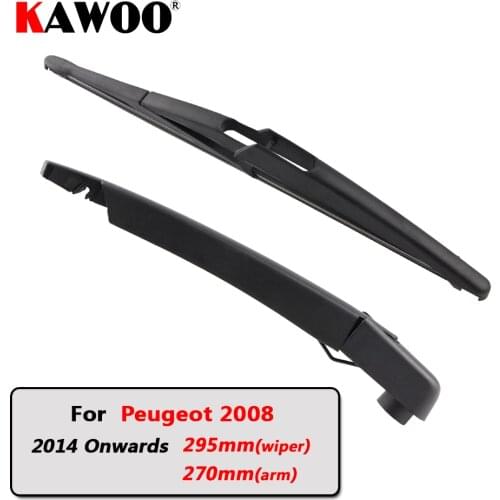 KAWOO Car Rear Wiper Blade Blades Back Window Wipers Arm For Peugeot 2008 Hatchback (2014 Onwards) 295mm Auto Windscreen Blade