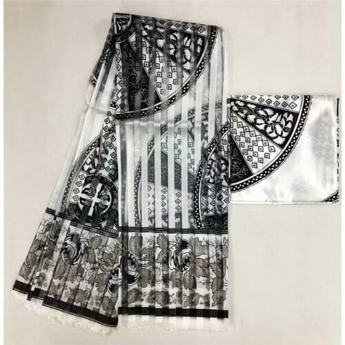 High quality 2019 Organza silk pattern satin silk fabric digital printed wax design african satin fabric for party dress