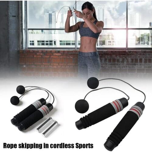 Weighted Ropeless Jump Rope Crossfit Speed Rope For Double Unders Jump Boxing Fitness Wireless Exercise Rope Indoor Trainin W5E6