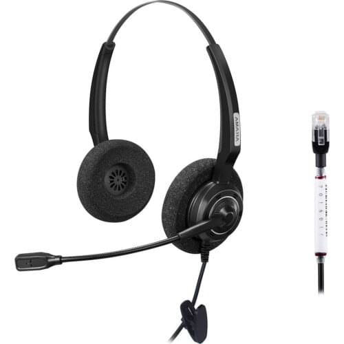 Wantek Arama RJ Headset with Noise Canceling Microphone for Call Center Cisco 7941 7975 Office IP Phones or Telephone Systems