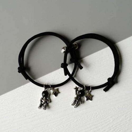 Lightweight 1 Pair Excellent Gift Charms Rope Jewelry Bracelet 4 Styles Pendant Bracelet Adorable for Students