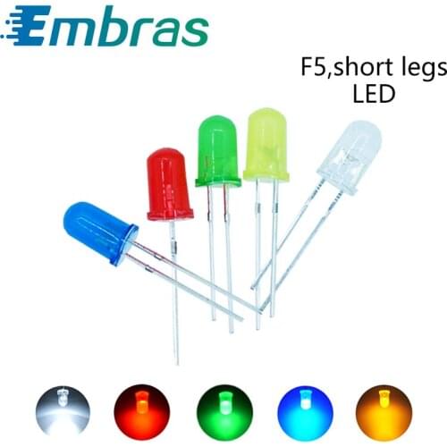 100pcs F5 5mm DIP LED High Light Emitting Diode Blue Yellow White Green Red Fast Slow RGB Electron Component DIY Kit