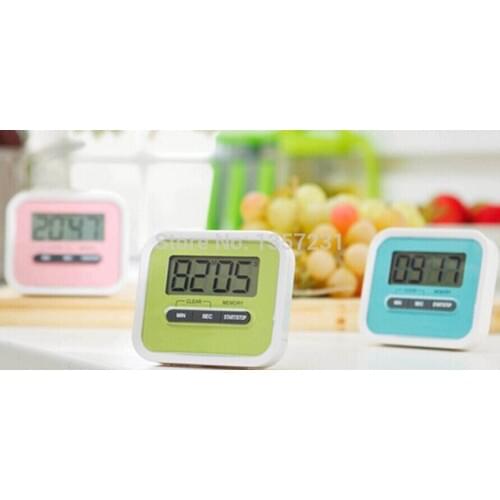 100pcs/lot LCD display Timer clock Alarm with magnet stand clip
