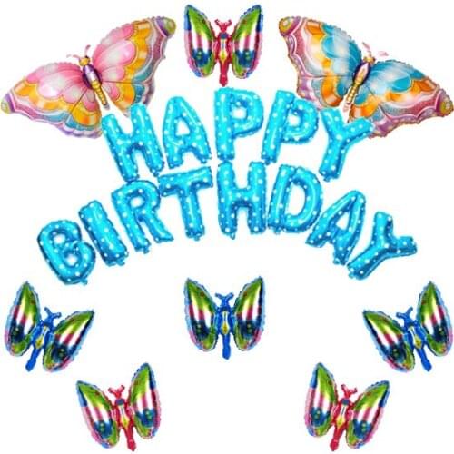 13 PCS Butterfly Birthday Party Decoration Butterfly Birthday Balloon Garden Birthday Decorations Garden Birthday Backdrop
