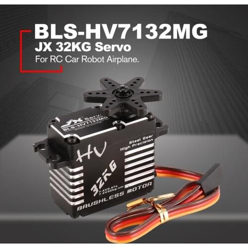 2019 JX BLS-HV7132MG 32KG Metal Steering Digital Gear HV Brushless Servo with High Voltage for RC Car Robot Airplane Drone