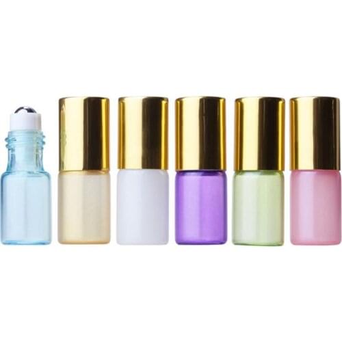 3ml 5ml Glass Roll On Bottle Perfume Glass Vials Essential Oil Bottle with Stainless Steel Roller Ball SN739