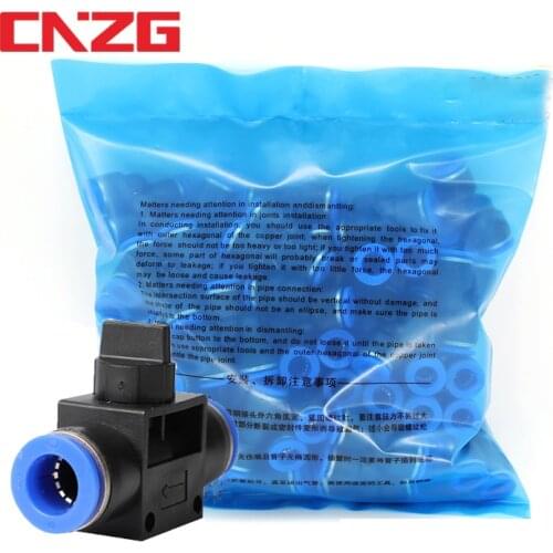 50pcs Pneumatic Fittings Hands Valves Fitting Speeds Switch Controller Air Water Tube Connector 4mm 6mm 8mm 10mm 12mm