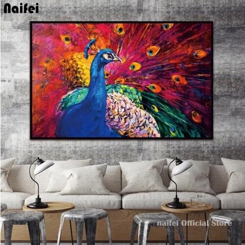5d Diy Diamond Painting Vintage Animal Wall Art Painting Peacock Full Square/Round Drill Mosaic Diamond Embroidery Home Decor
