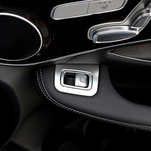 ABS Chrome Stainless Steel For Benz GLC 2016 2017 X205 Armrest Door Window Lifter Adjustment Switch Button Knob Cap Trim