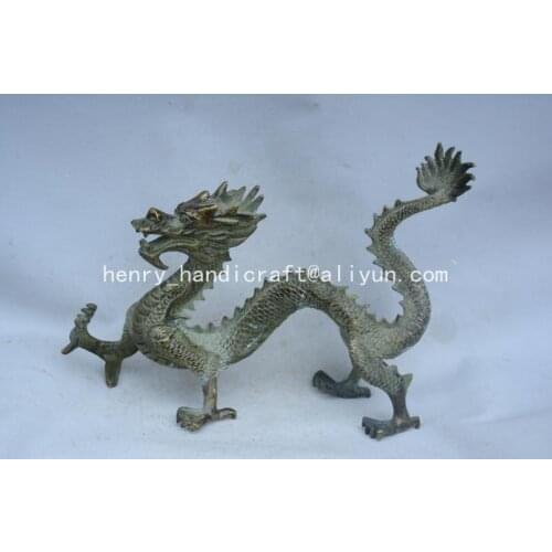 Antique QingDransty bronze running dragon statue,Decoration,Collection&Adornment,Free shipping