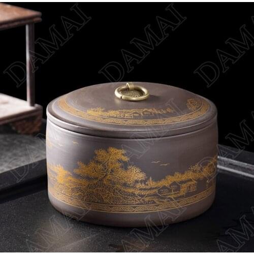 Creativity Purple Clay Storage Jar Kitchen Seal Cereal Dispenser Retro Relief Coffee Table Tea Caddy Living Room Candy Organizer