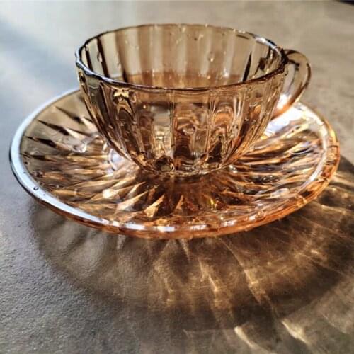 Noble Pretty Champagne Glass Mug Cup For Coffee With Saucer English Afternoon Tea Cup Set Coffee Mug Glass Cafe Party Drinkware