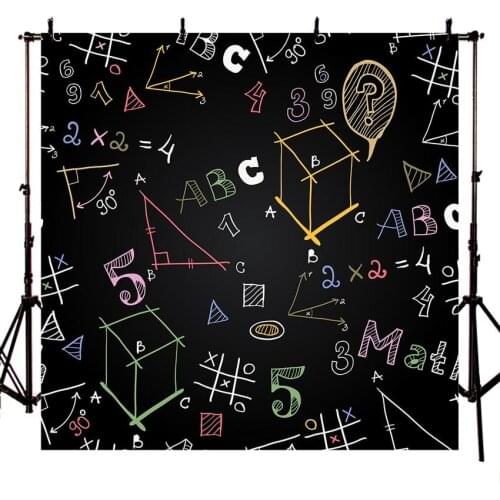 Comophoto Art Fabric Back To School Geometric Shapes Blackboard backdrops for photography Background children Photo Studio Prop