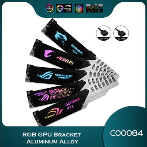 RGB GPU Bracket Aluminum Alloy ,Customizable Graphics card VGA Holder,For ASUS/MSI/NVIDIA ROG /12V 4PIN / 5V 3PIN MOBO AURA SYNC