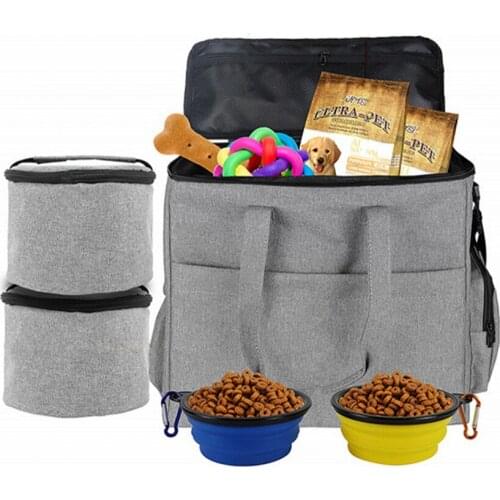 2021 New Pet Travel Shoulder Bag Multi-function Dog Food Tote Carrier Container For Dogs Stores Organizer Bag Food Bag Treat