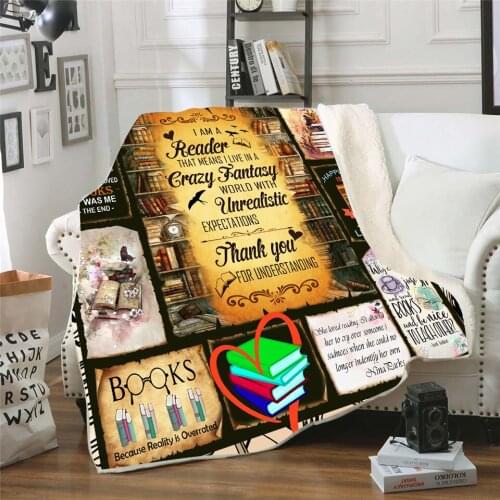 I AM A Reader 3d printed fleece blanket for Beds Hiking Picnic Thick Quilt Fashionable Bedspread Sherpa Throw Blanket