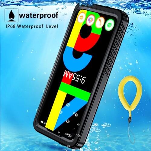 IP68 Waterproof Case Stand For Google Pixel 4A 5G Dustproof Diving Phone Cover Case Coque Buoyancy bracelet
