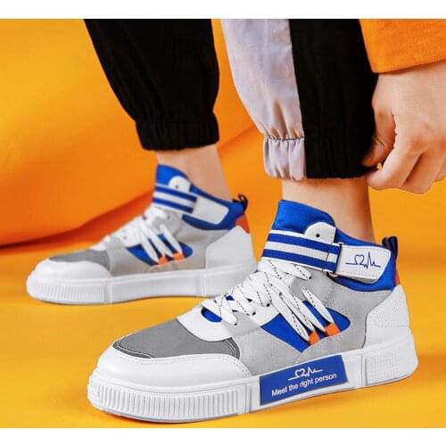 Hightop Spring Man Sneakers Women Sports Shoes Men Shoes Running Shoes Sport Gray Blue White Fitness Athletic Tennis Walk B-960