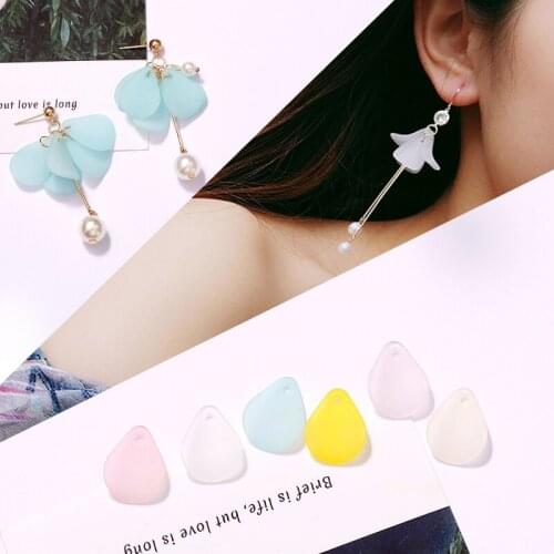 Petal Flower Matte Resin Fairy Wind DIY Handmade Earrings Accessories Jewelry Finding Components Material 100pcs