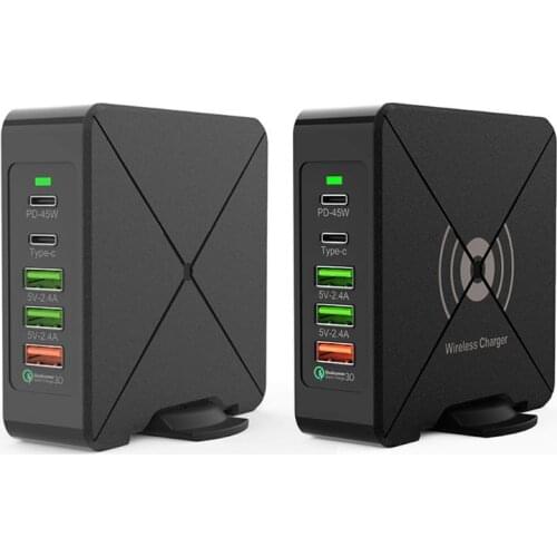 Multi-Port Phone Charger 75W QC3.0 PD Laptop Tablet Power Adapter Dock EU/USPlug