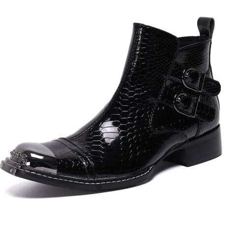 2019 autumn and winter genuine leather male boots commercial male boots the trend of shoes fashion pointed toe boots male boots