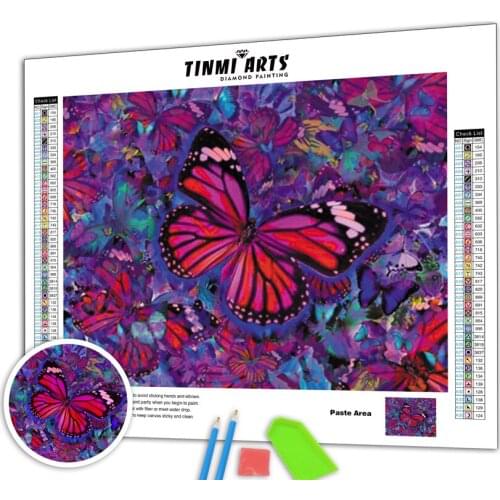 Butterfly 5D Diamond Painting Kits Full Round Drills Mosaic Cross Stitch Kits Embroidery Kits Home Wall Decor