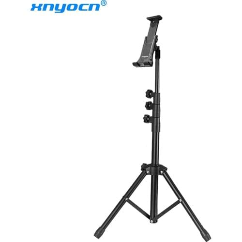 4-11 inch Tablet Tripod Mount Floor Stand, Height Adjustable 20-60 Inch Tablet Tripod Stand Mount for iPad Air Mini Samsung pad