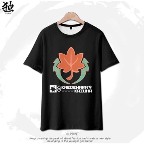 2021 New Arrival Genshin Impact 3D T shirt Summer Harajuku 3D Print T shirt student personality Breathable Casual leaf Clothes